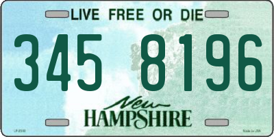 NH license plate 3458196
