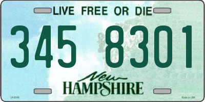 NH license plate 3458301
