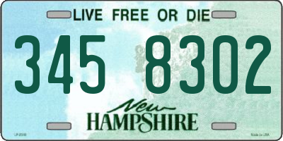 NH license plate 3458302