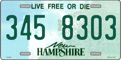 NH license plate 3458303