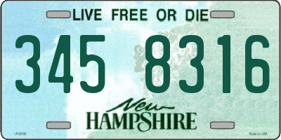NH license plate 3458316
