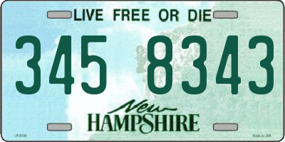 NH license plate 3458343