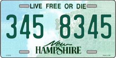 NH license plate 3458345