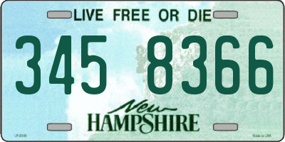 NH license plate 3458366