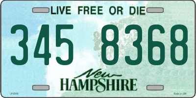 NH license plate 3458368