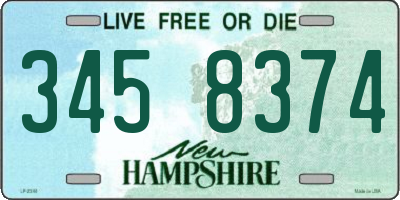 NH license plate 3458374