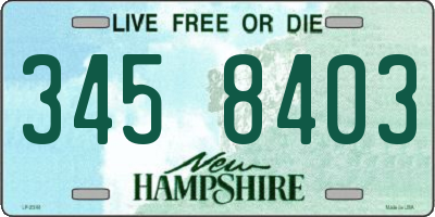 NH license plate 3458403