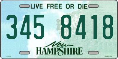 NH license plate 3458418