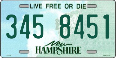 NH license plate 3458451