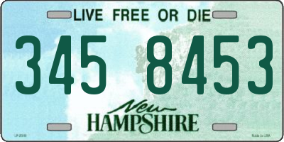 NH license plate 3458453