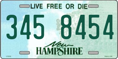 NH license plate 3458454