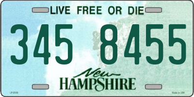 NH license plate 3458455