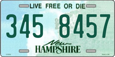 NH license plate 3458457