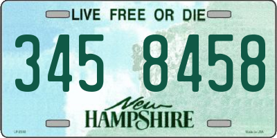 NH license plate 3458458