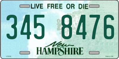 NH license plate 3458476