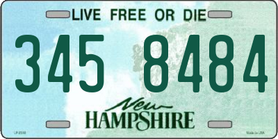 NH license plate 3458484