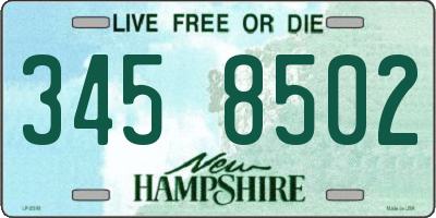 NH license plate 3458502