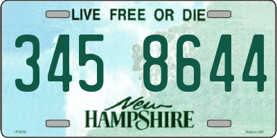 NH license plate 3458644