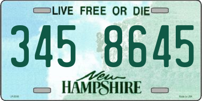 NH license plate 3458645