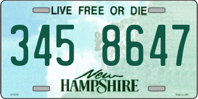 NH license plate 3458647