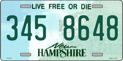 NH license plate 3458648