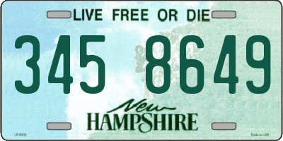 NH license plate 3458649