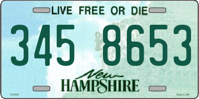 NH license plate 3458653