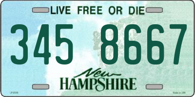 NH license plate 3458667
