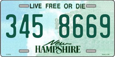 NH license plate 3458669