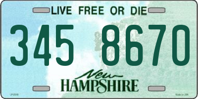 NH license plate 3458670