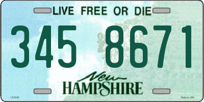 NH license plate 3458671