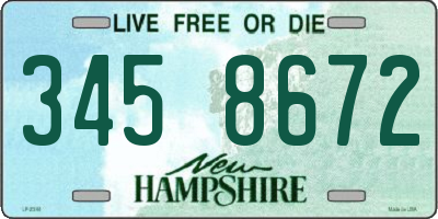 NH license plate 3458672