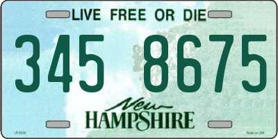NH license plate 3458675