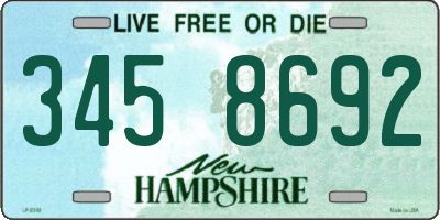 NH license plate 3458692