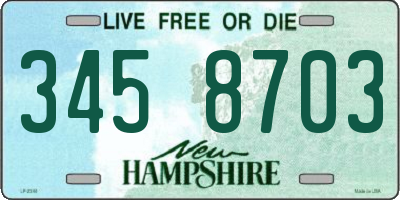 NH license plate 3458703