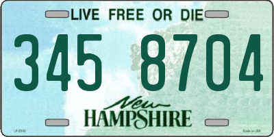 NH license plate 3458704