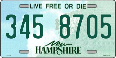 NH license plate 3458705