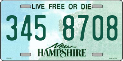 NH license plate 3458708