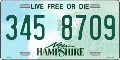 NH license plate 3458709