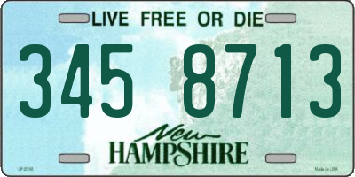 NH license plate 3458713