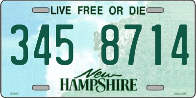 NH license plate 3458714