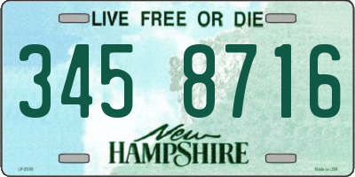 NH license plate 3458716