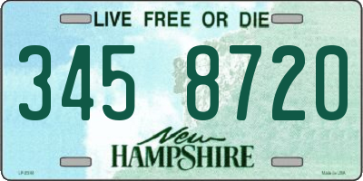 NH license plate 3458720