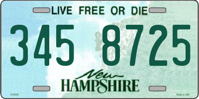 NH license plate 3458725