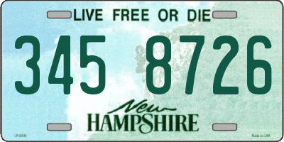 NH license plate 3458726