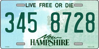 NH license plate 3458728