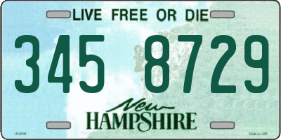 NH license plate 3458729