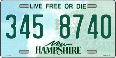 NH license plate 3458740