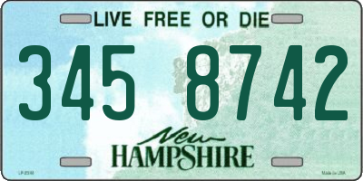 NH license plate 3458742