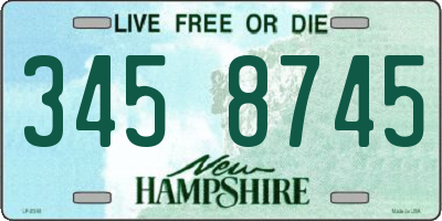 NH license plate 3458745